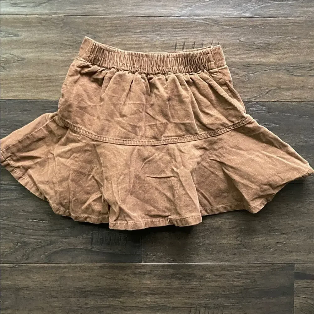 The Children's Place Brown Skirt with Colorful Floral Embroidery Girls Sz 3T